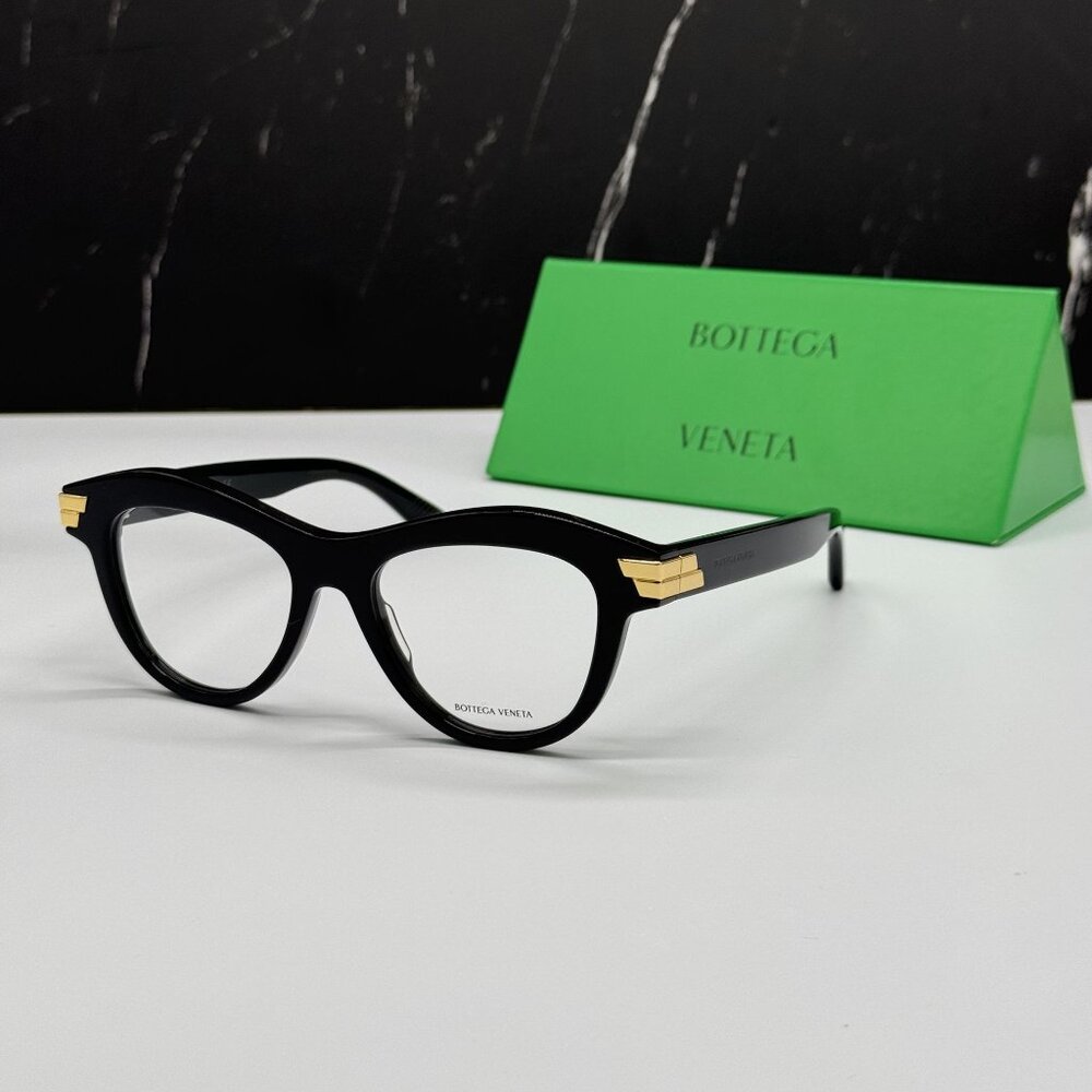 NEW BOTTEGA VENETA BV1105O 001 CAT EYE BLACK WOMEN EYEGLASSES